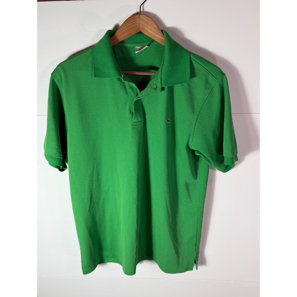 Lacoste Mens Green Cotton Pique Short Sleeve Polo Shirt Size 6 XL